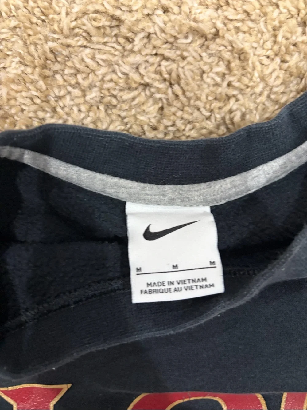 Nike Black Crewneck with Red and Gold Graphic